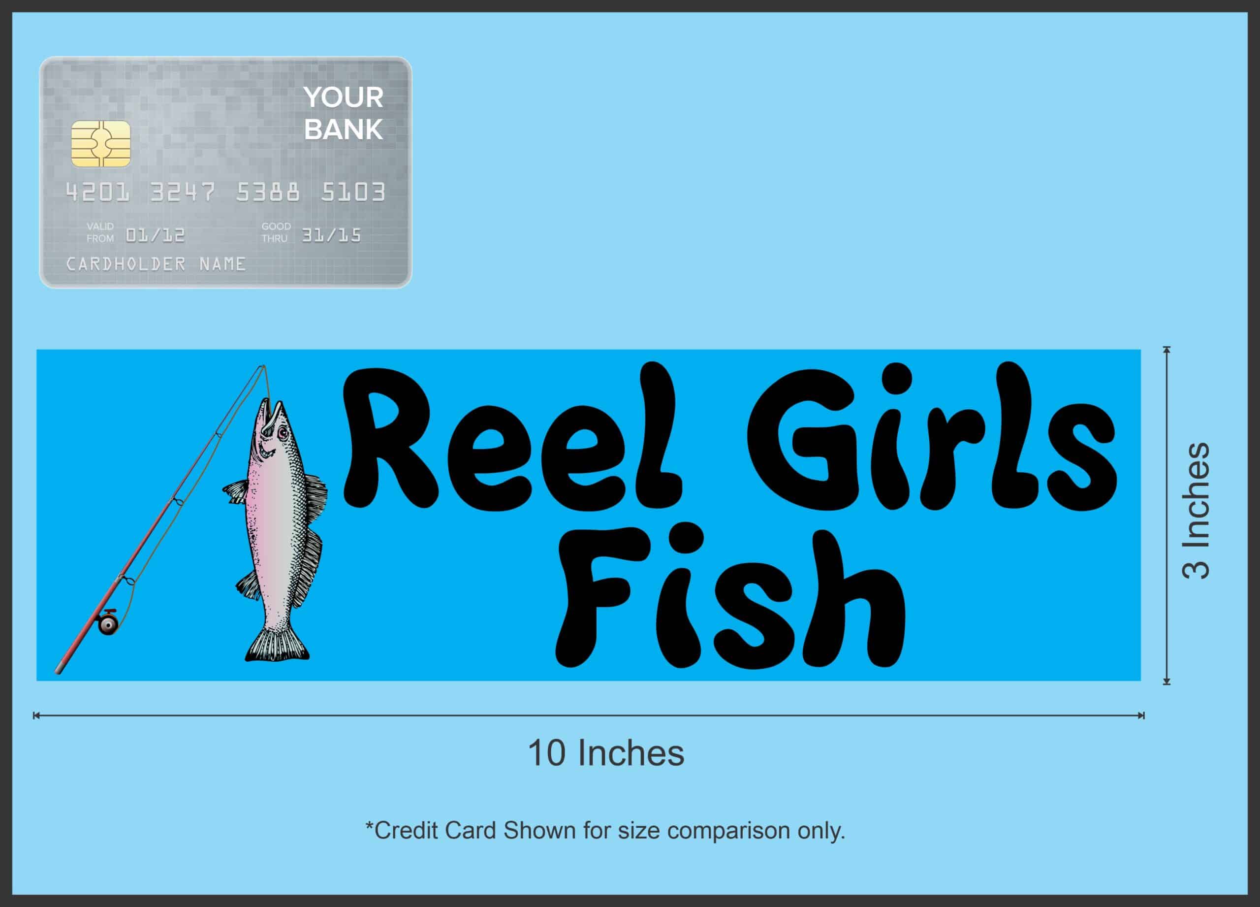 10in x 3in Rod Reel Girls Fish Bumper magnets fishing magnetic magnet