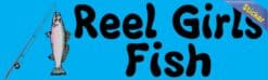 10in x 3in Rod Reel Girls Fish Bumper Stickers Decals fishing Window Sticker Decal