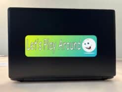 10in x 3in Lets Play Around Bumper Stickers window decals decal sticker golf balls