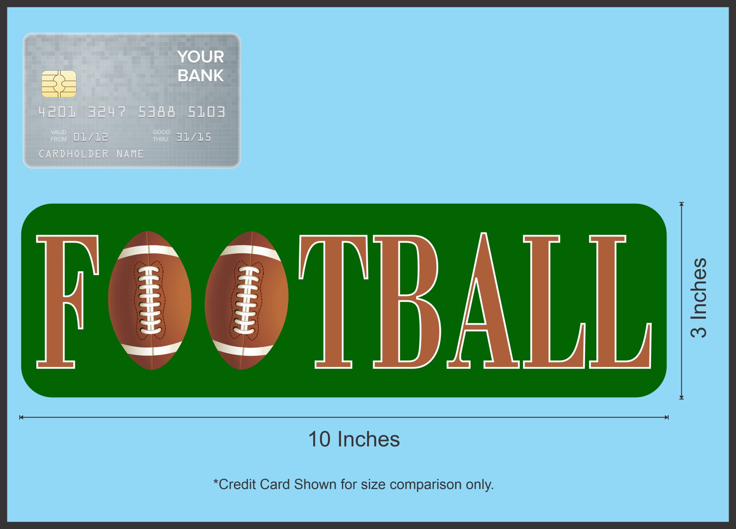 10in x 3in Football Bumper Stickers window decals car decal sticker footballs