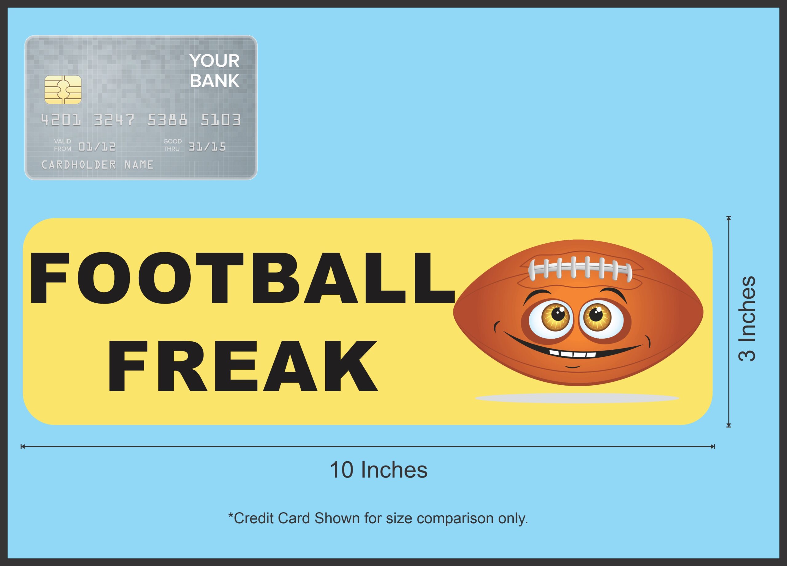 10in x 3in Football Freak Bumper magnets magnetic magnet footballs