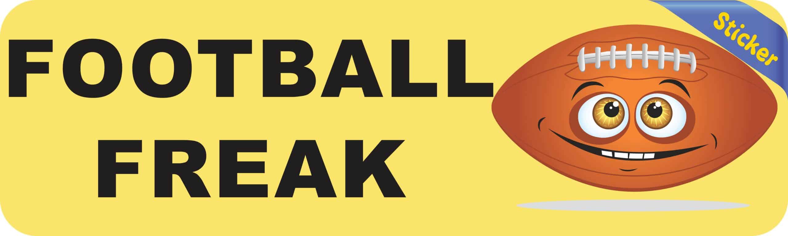 10in x 3in Football Freak Bumper Stickers window decals decal sticker footballs