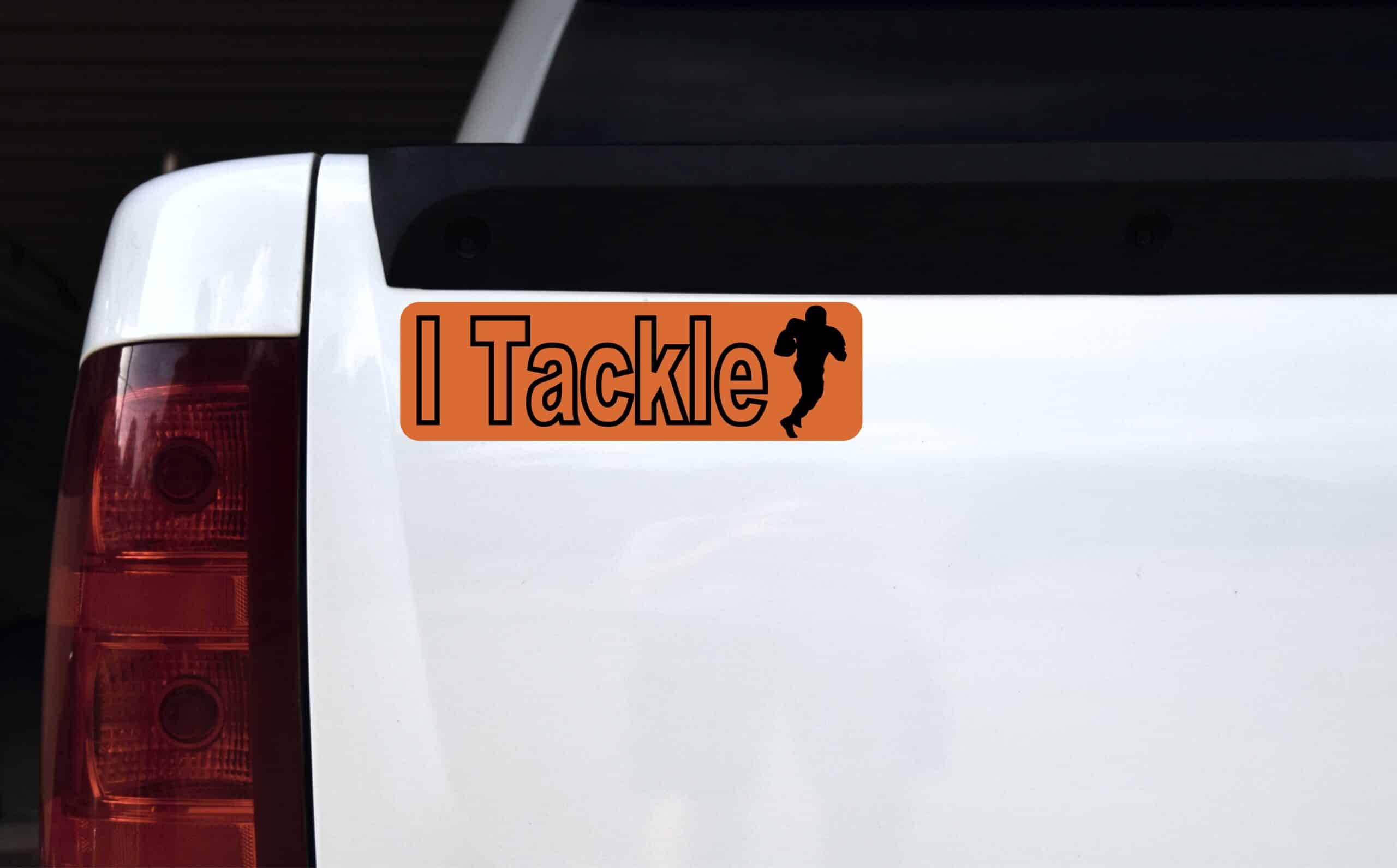 10in x 3in I Tackle Bumper magnet magnetic football player magnets