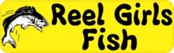 10in x 3in Reel Girls Fish Bass Vinyl Bumper magnet magnetic  magnets