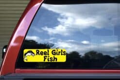 10in x 3in Reel Girls Fish Bass Vinyl Bumper Sticker Window Decal Stickers Decals