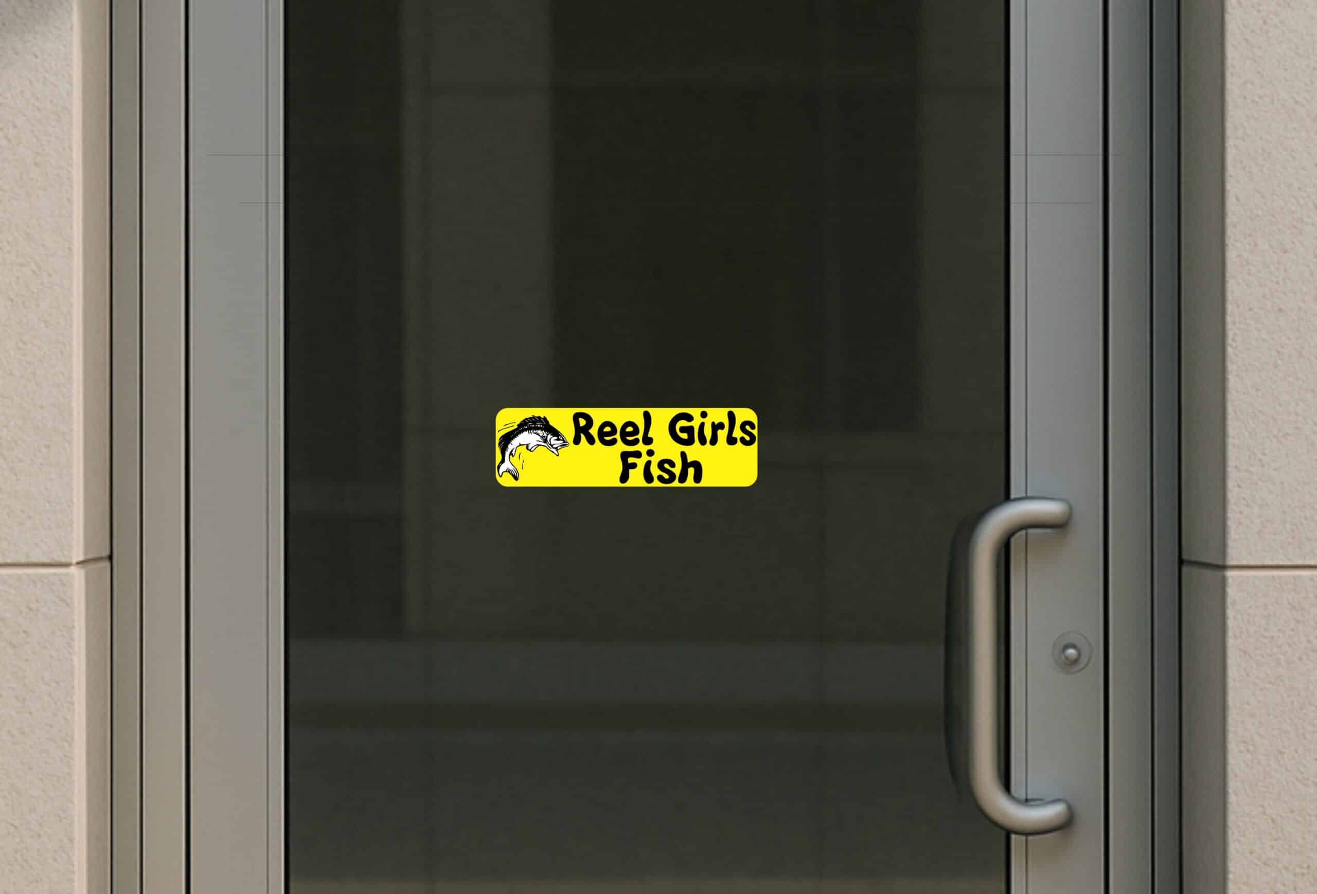10in x 3in Reel Girls Fish Bass Vinyl Bumper Sticker Window Decal Stickers Decals