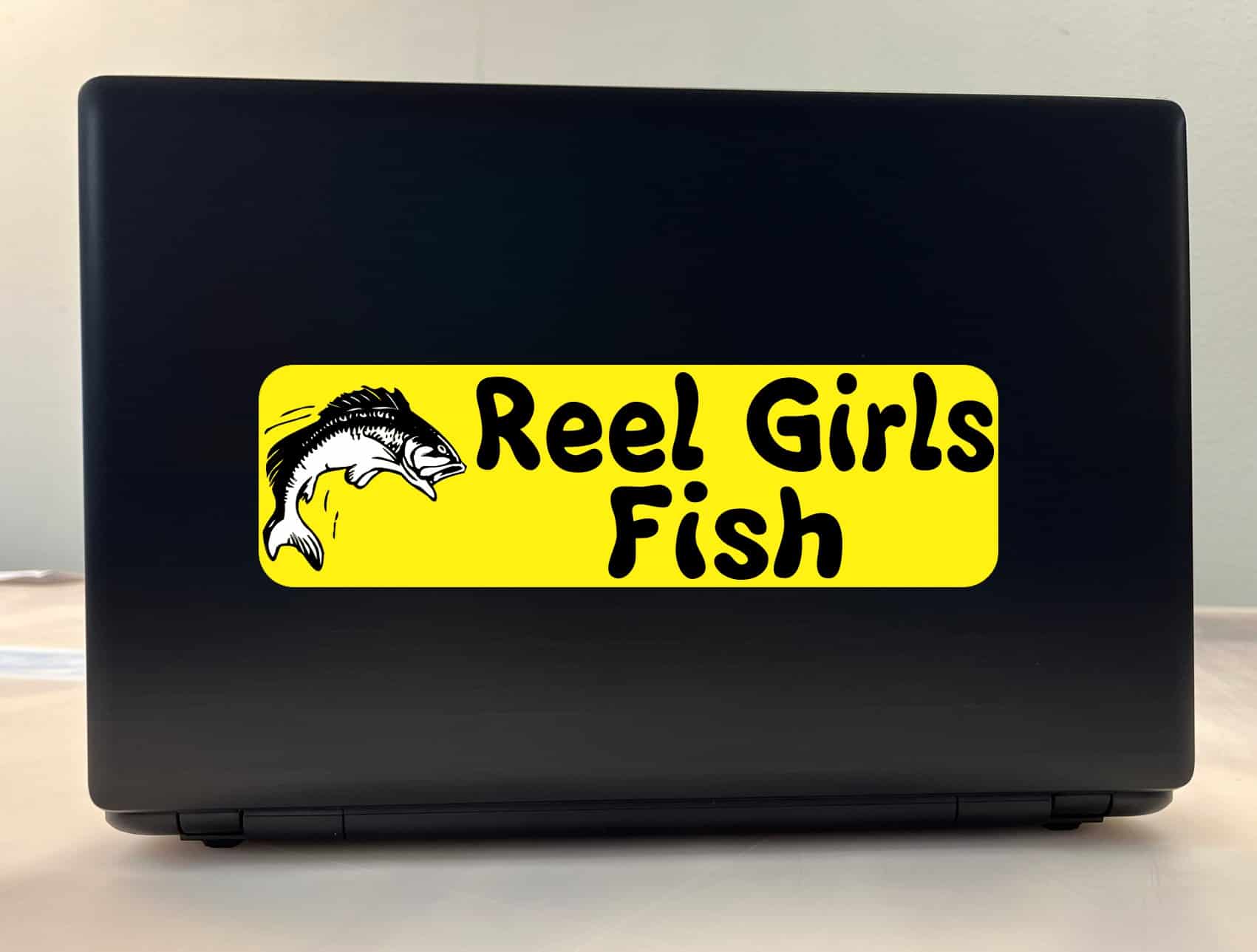 10in x 3in Reel Girls Fish Bass Vinyl Bumper Sticker Window Decal Stickers Decals