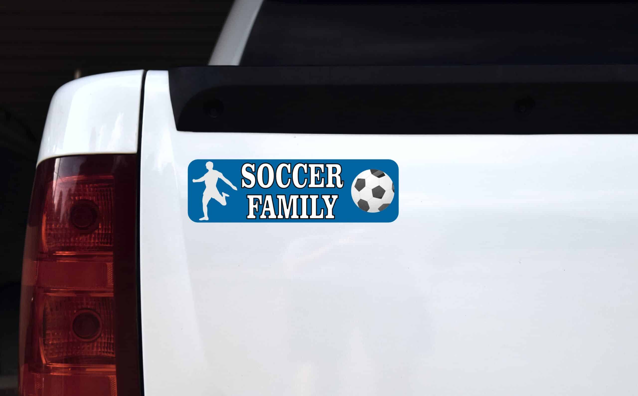 10in x 3in Soccer Family Vinyl Bumper Sticker Window Decal Truck Stickers Car Decals