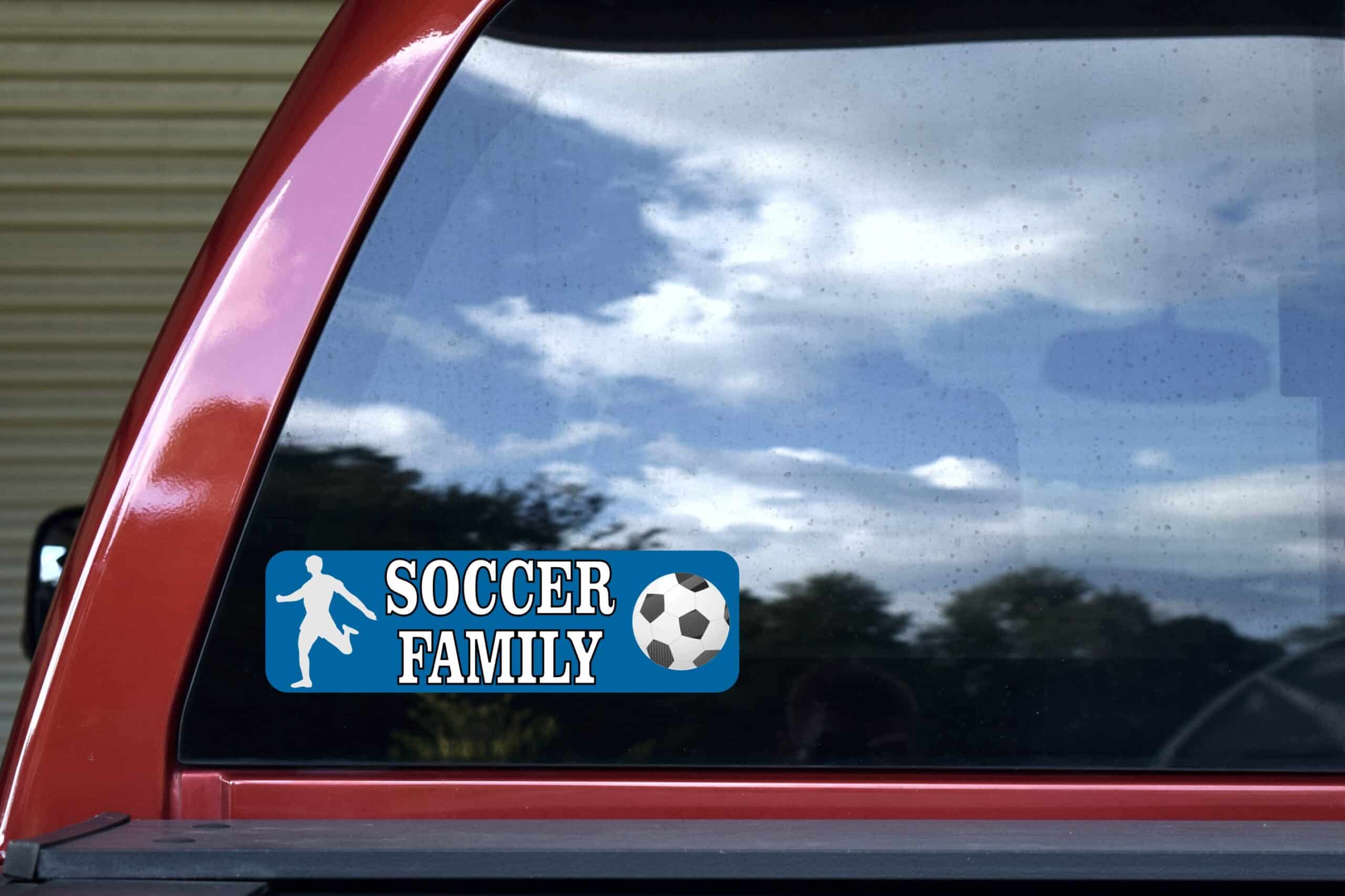 10in x 3in Soccer Family Vinyl Bumper Sticker Window Decal Truck Stickers Car Decals