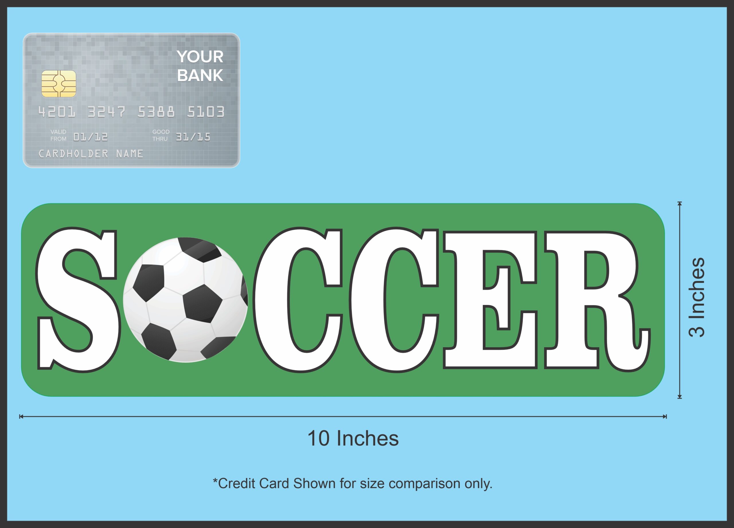 10in x 3in Soccer Vinyl Bumper Sticker Window Decal Truck Stickers Car Decals