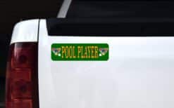 10in x 3in Pool Player Vinyl Bumper Sticker Window Decal Truck Stickers Car Decals