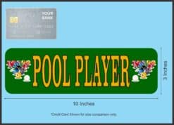 10in x 3in Pool Player Vinyl Bumper Sticker Window Decal Truck Stickers Car Decals