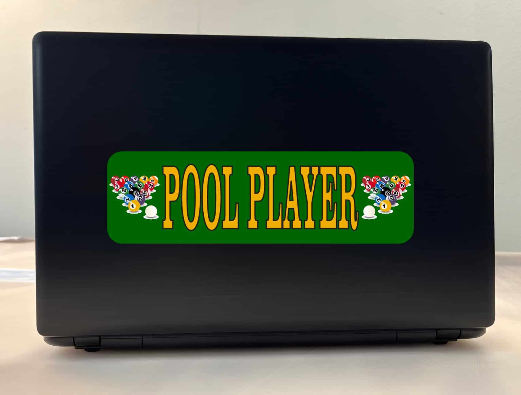 10in x 3in Pool Player Vinyl Bumper Sticker Window Decal Truck Stickers Car Decals