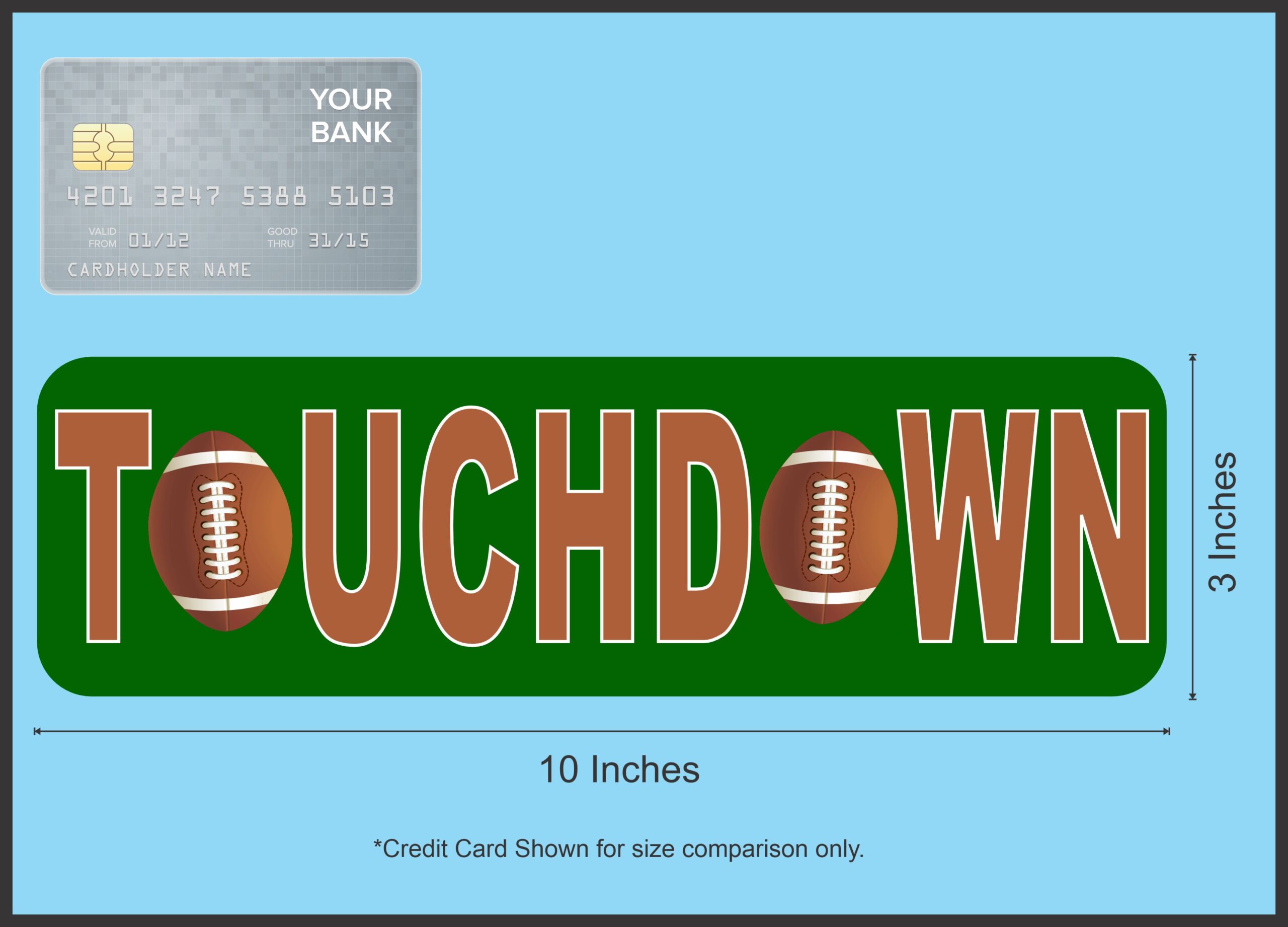 10in x 3in Touchdown Football Bumper magnet magnetic magnets Vinyl Car