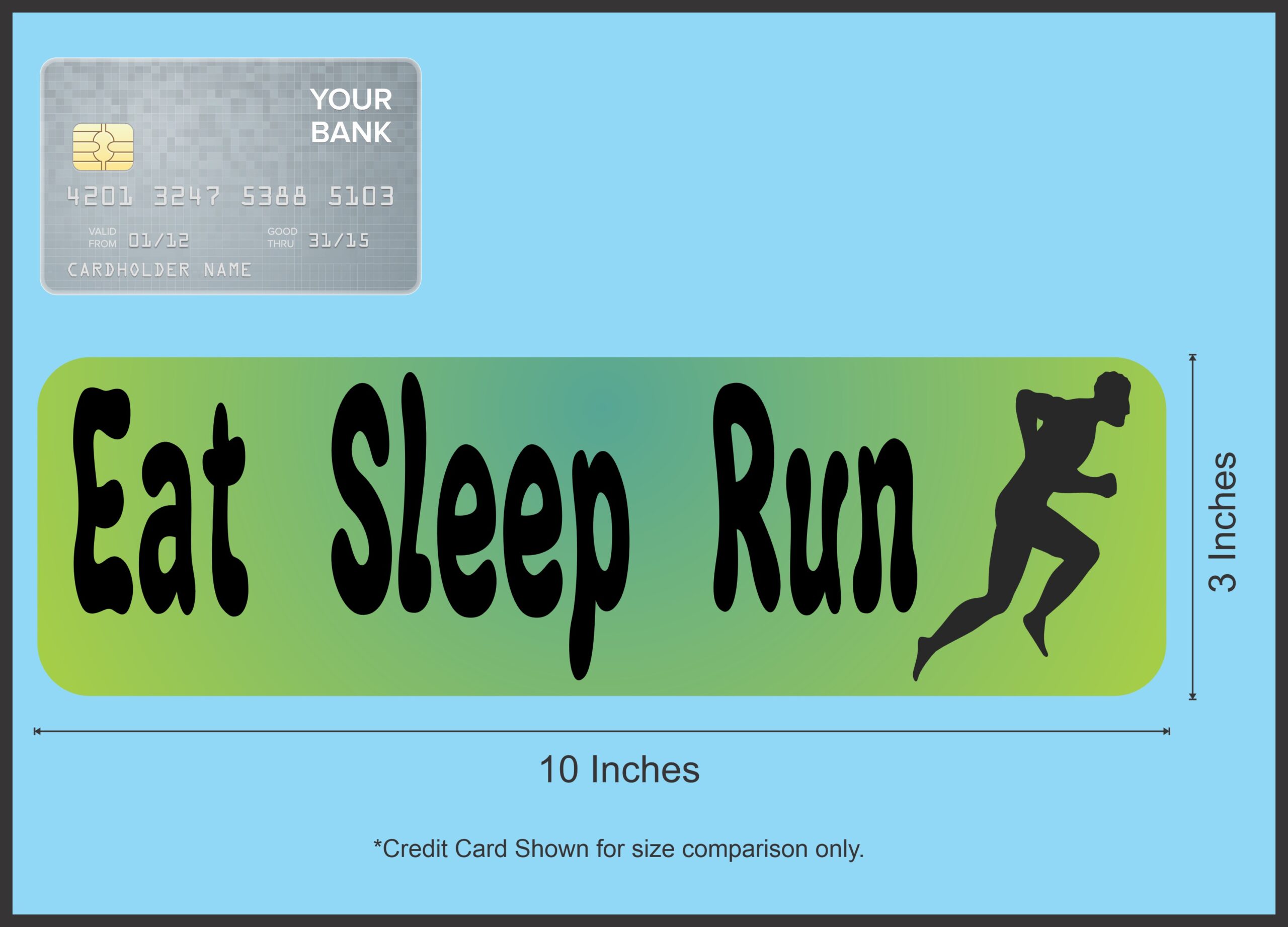 10in x 3in Eat Sleep Run Running Bumper magnet magnetic magnets Car