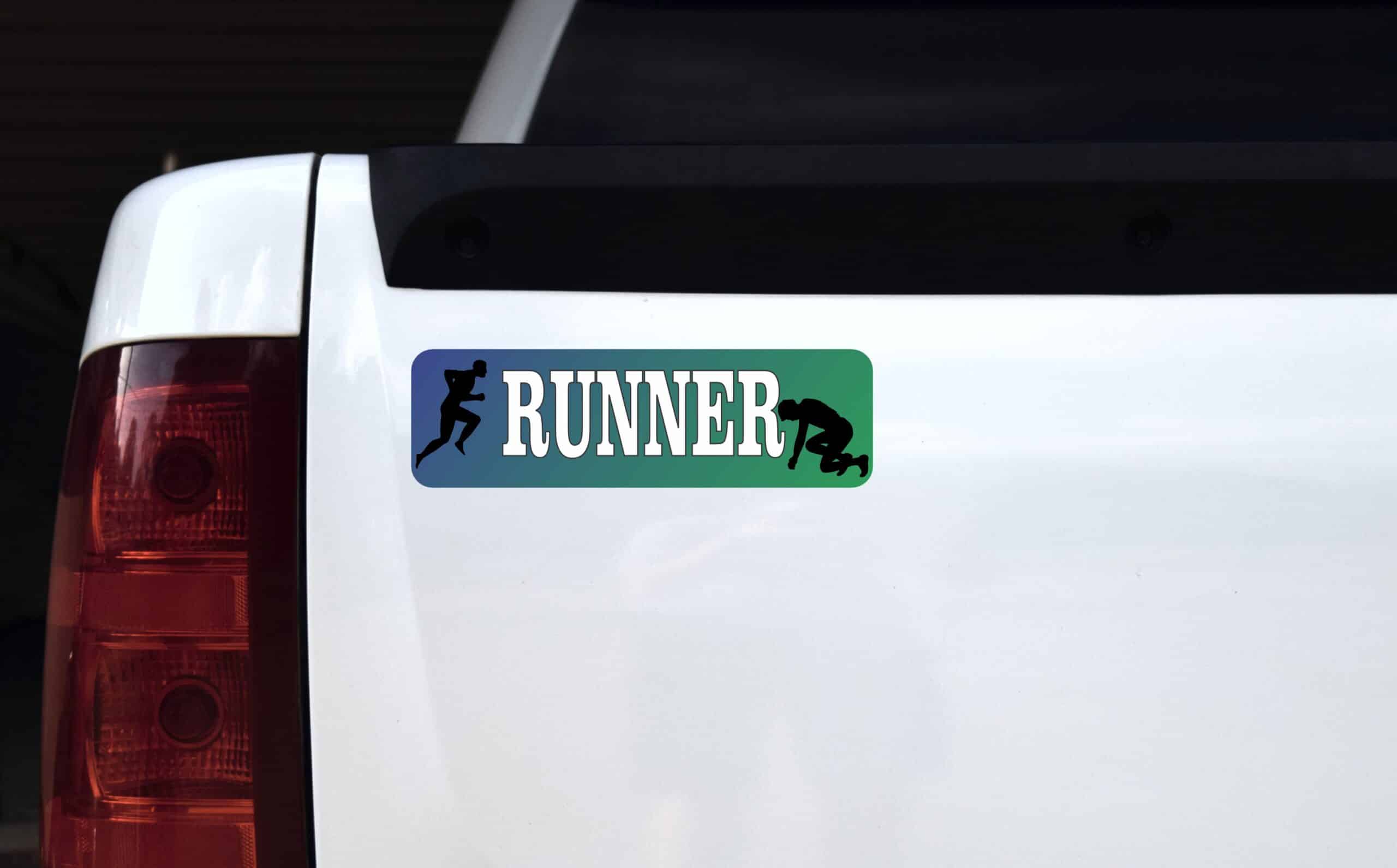 10in x 3in Runner Bumper Sticker Window Decal Truck Stickers Vinyl Car Decals