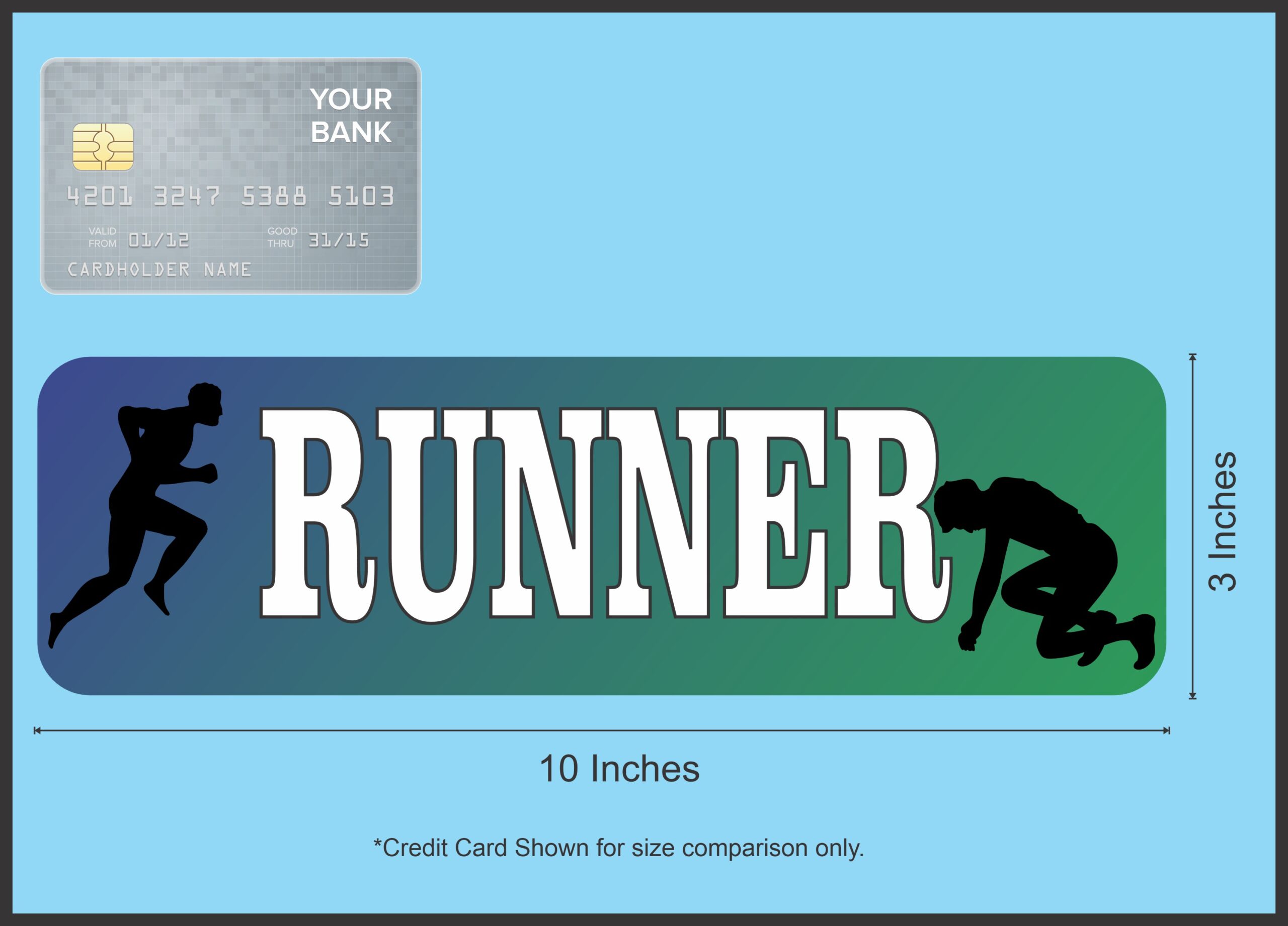 10in x 3in Runner Bumper Sticker Window Decal Truck Stickers Vinyl Car Decals