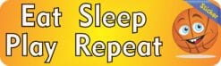 10in x 3in Eat Sleep Play Basketball Bumper Sticker Decal Window Decals Stickers