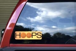 10in x 3in Hoops Basketball Bumper Sticker Window Decal Stickers Vinyl Car Decals