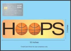 10in x 3in Hoops Basketball Bumper Sticker Window Decal Stickers Vinyl Car Decals