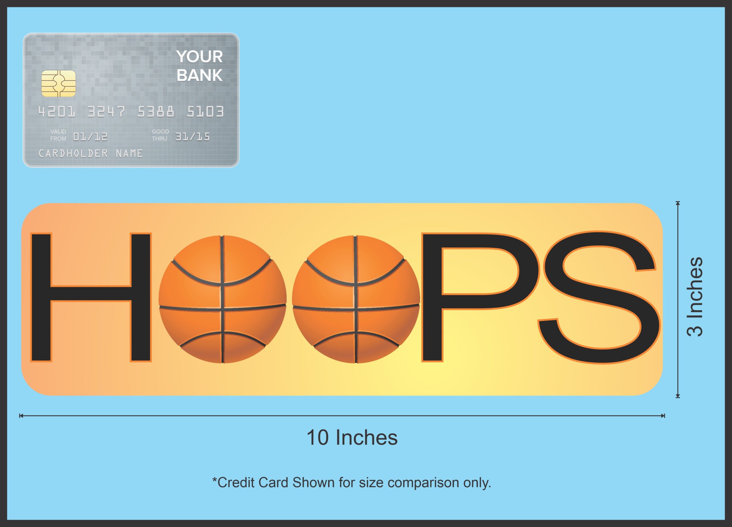 10in x 3in Hoops Basketball Bumper Sticker Window Decal Stickers Vinyl Car Decals