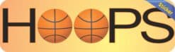 10in x 3in Hoops Basketball Bumper Sticker Window Decal Stickers Vinyl Car Decals