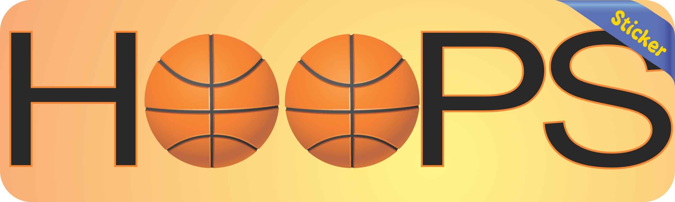 10in x 3in Hoops Basketball Bumper Sticker Window Decal Stickers Vinyl Car Decals