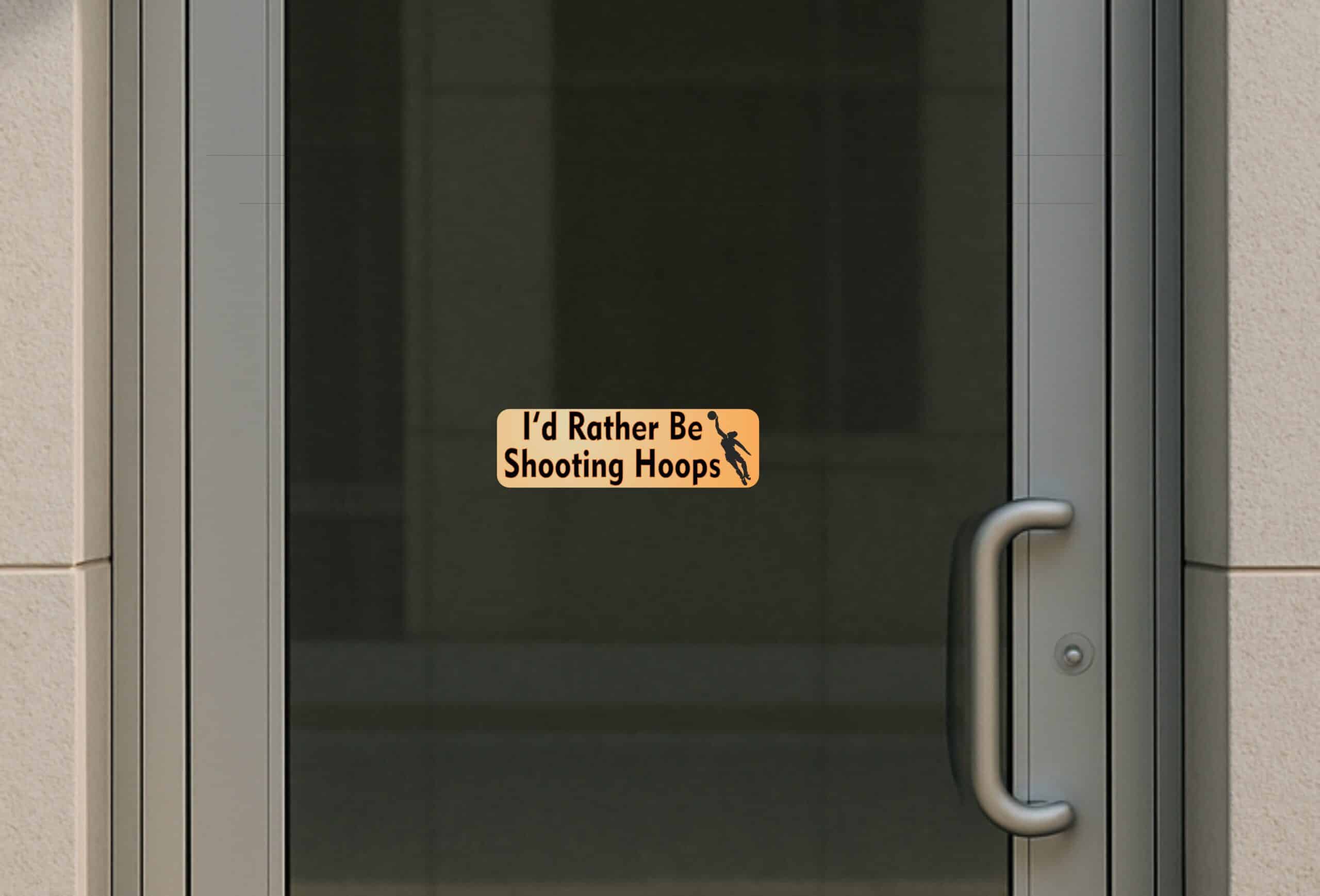 10in x 3in Rather Be Shooting Hoops Basketball Bumper Sticker Decal Decals Stickers