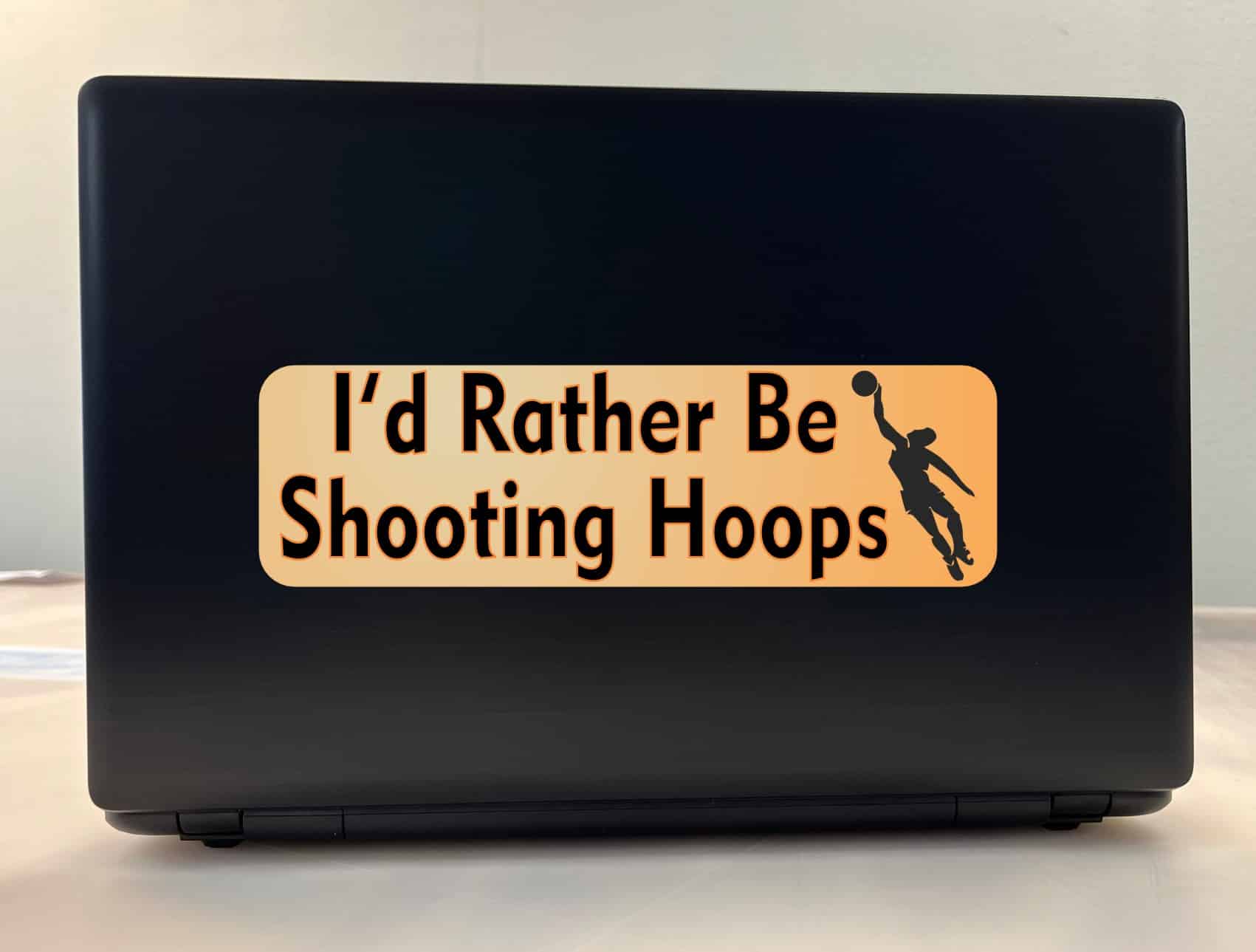 10in x 3in Rather Be Shooting Hoops Basketball Bumper Sticker Decal Decals Stickers