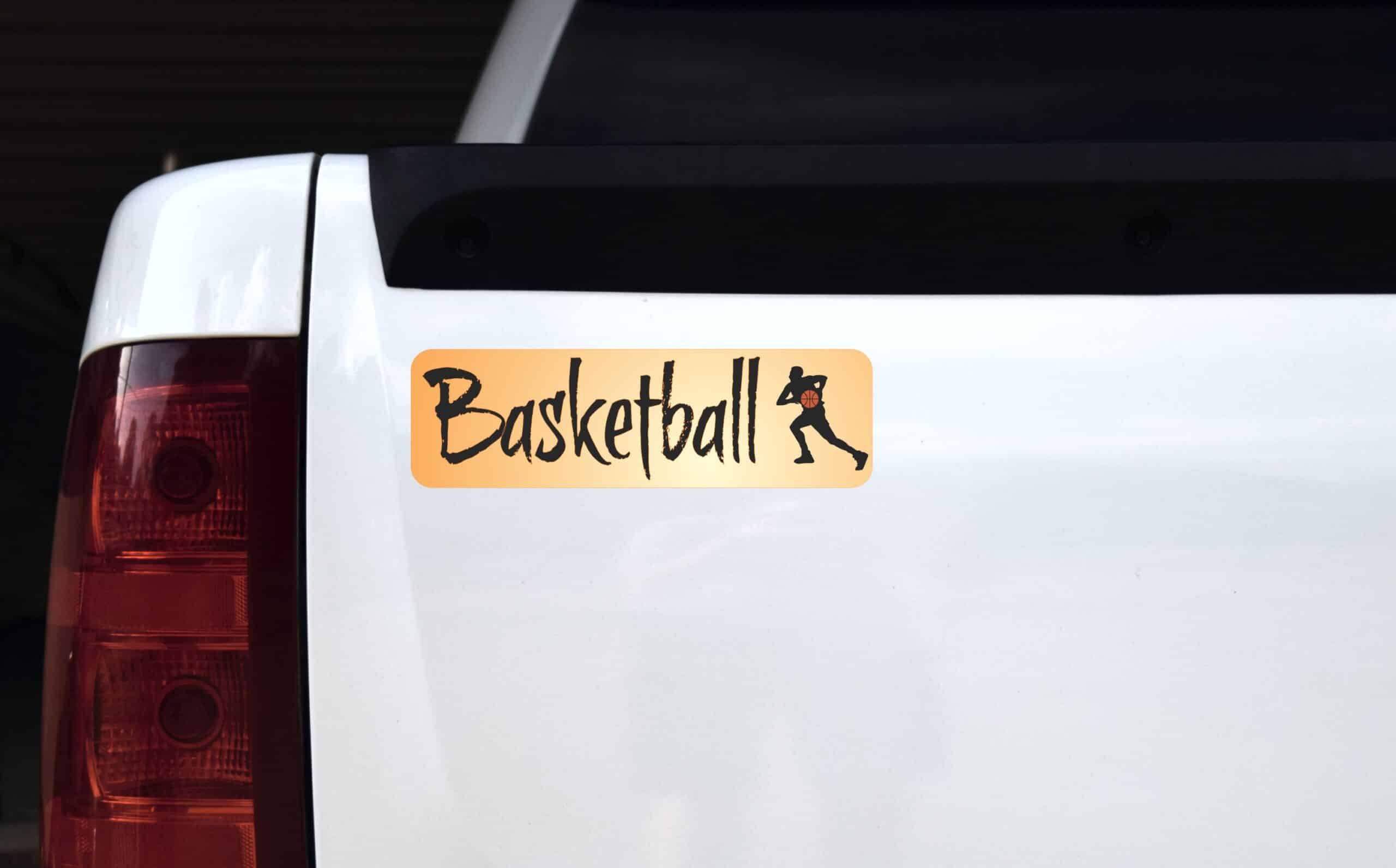 10in x 3in Basketball Bumper Sticker Window Truck Decal Stickers Vinyl Car Decals