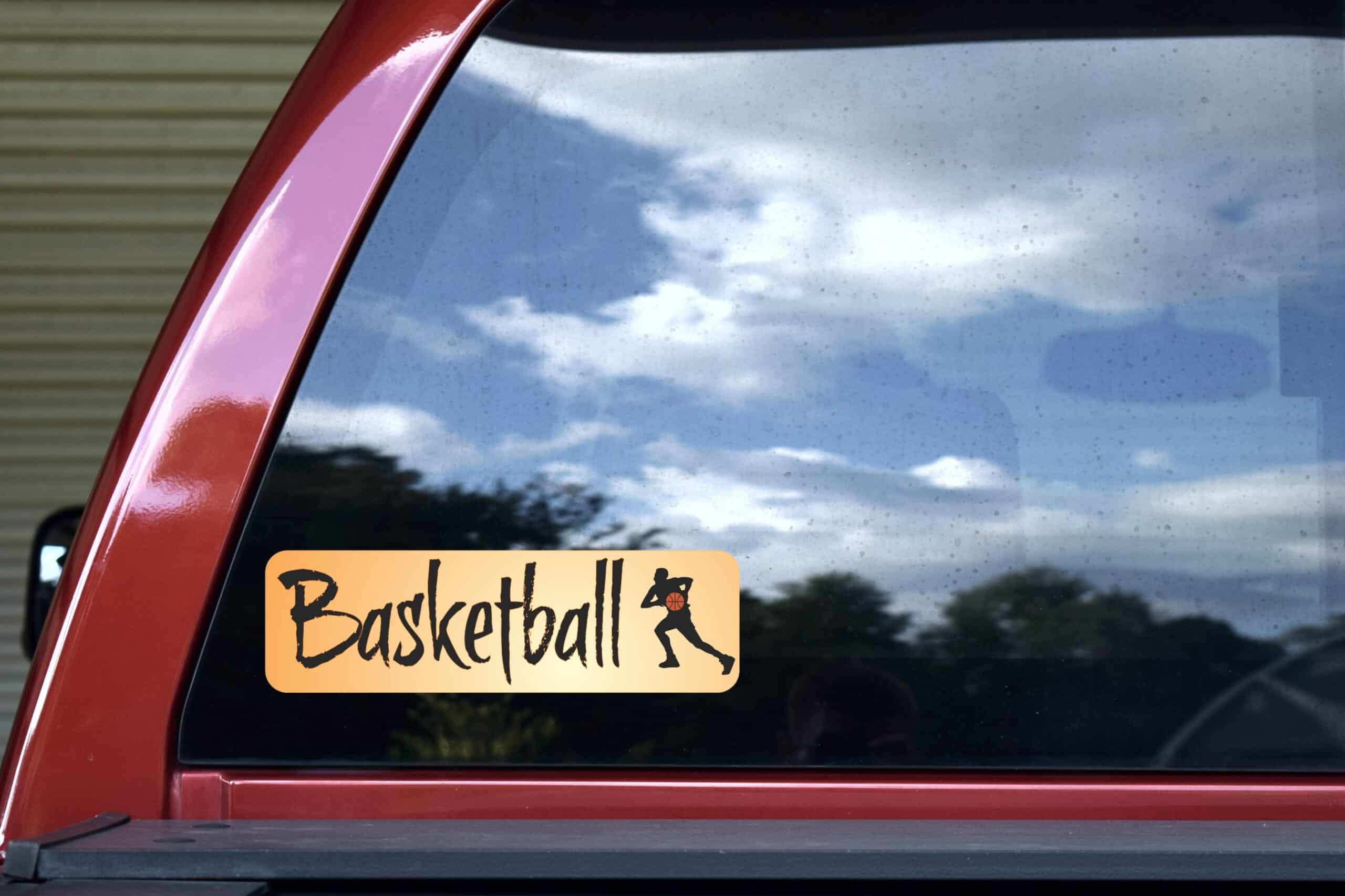 10in x 3in Basketball Bumper Sticker Window Truck Decal Stickers Vinyl Car Decals