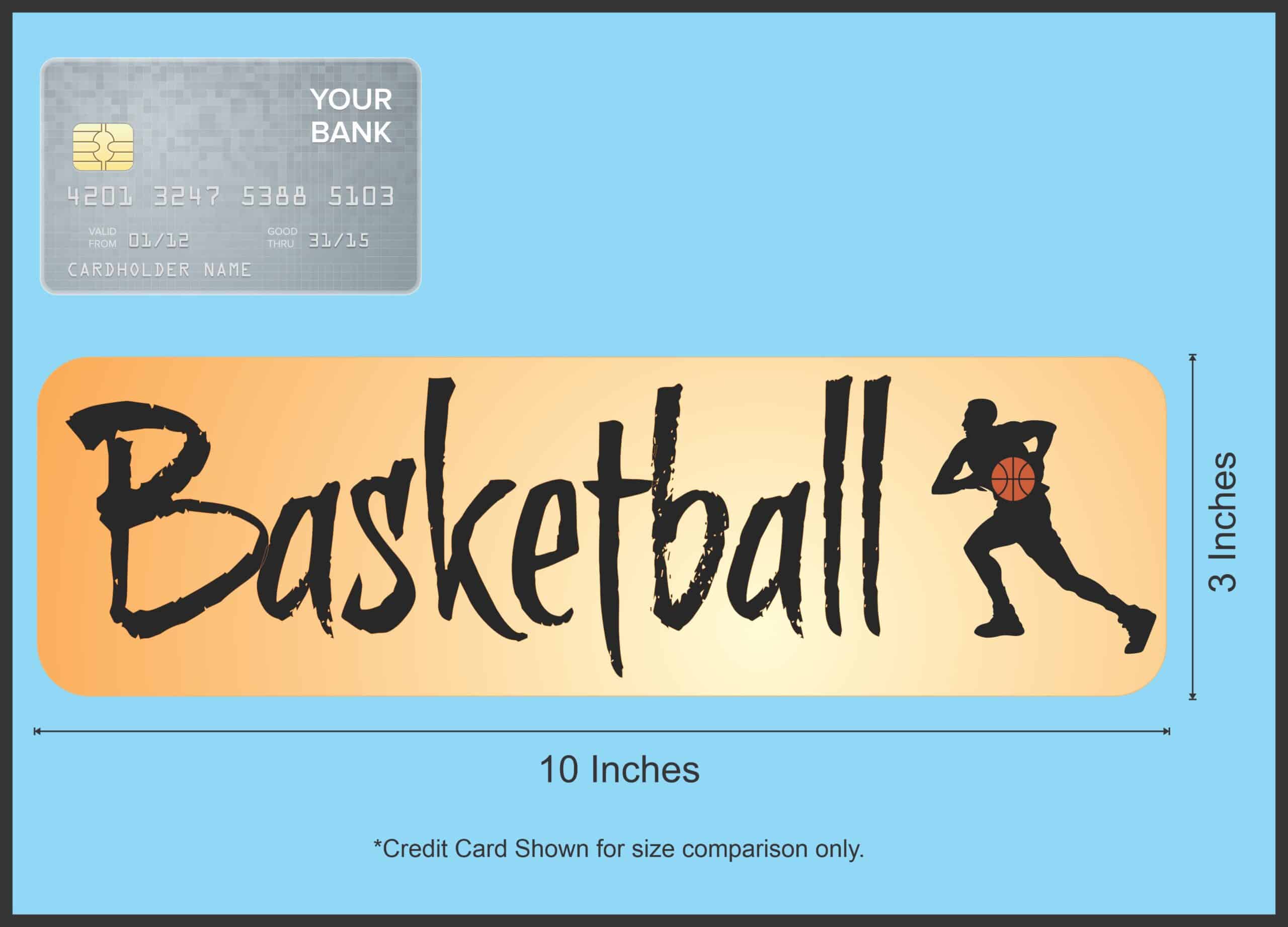 10in x 3in Basketball Bumper Sticker Window Truck Decal Stickers Vinyl Car Decals