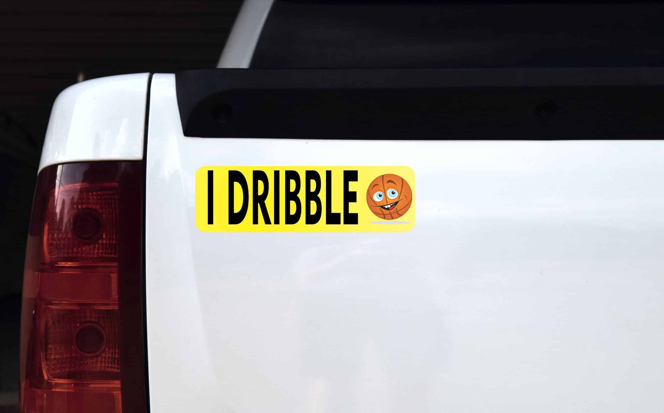 10in x 3in I Dribble Basketball Bumper Sticker Window Decal Stickers Car Decals