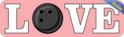 10in x 3in Love Bowling Bumper Sticker Window Decal Stickers Vinyl Decal Stickers