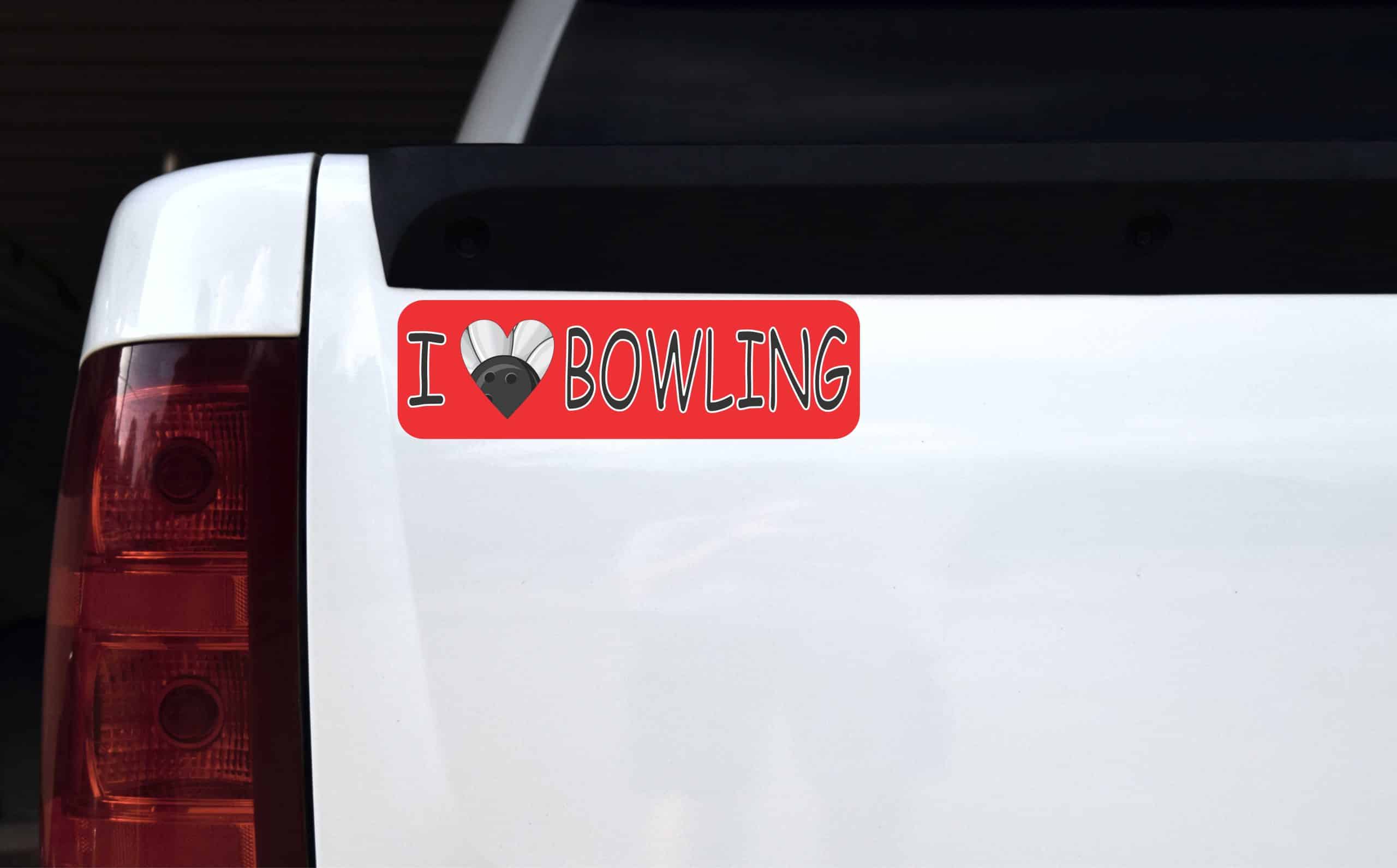 10in x 3in I Love Bowling Bumper magnet magnetic magnets Vinyl Truck