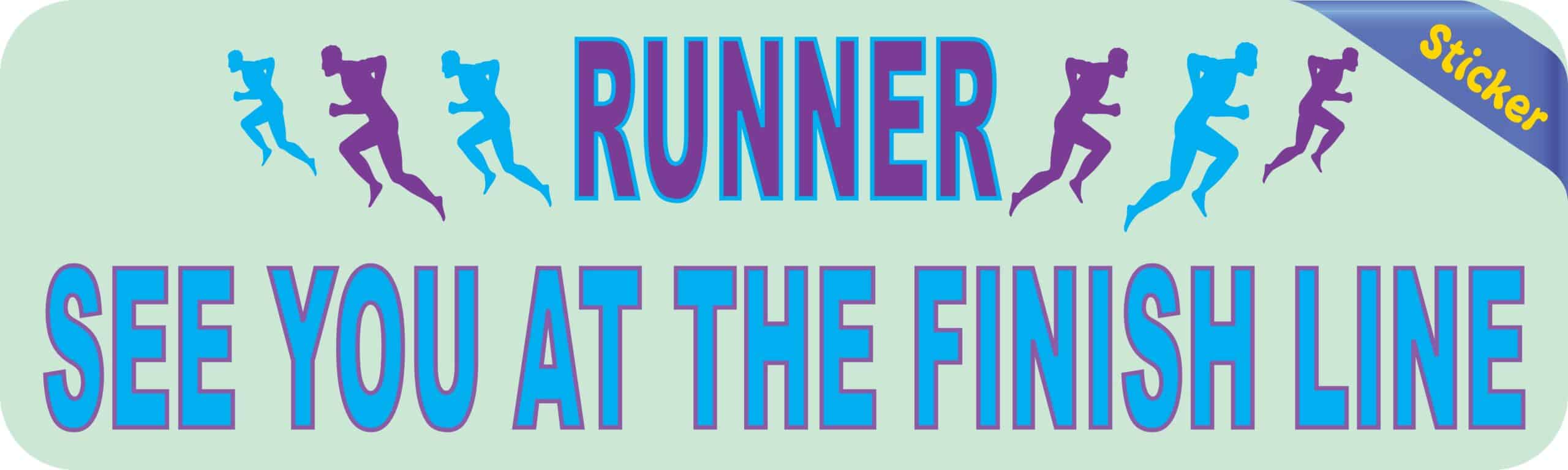 10in x 3in See You at Finish Running Bumper Sticker Window Decal Stickers Decals