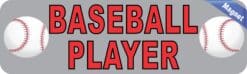10in x 3in Baseball Player Bumper magnet magnetic  magnets Vinyl Car