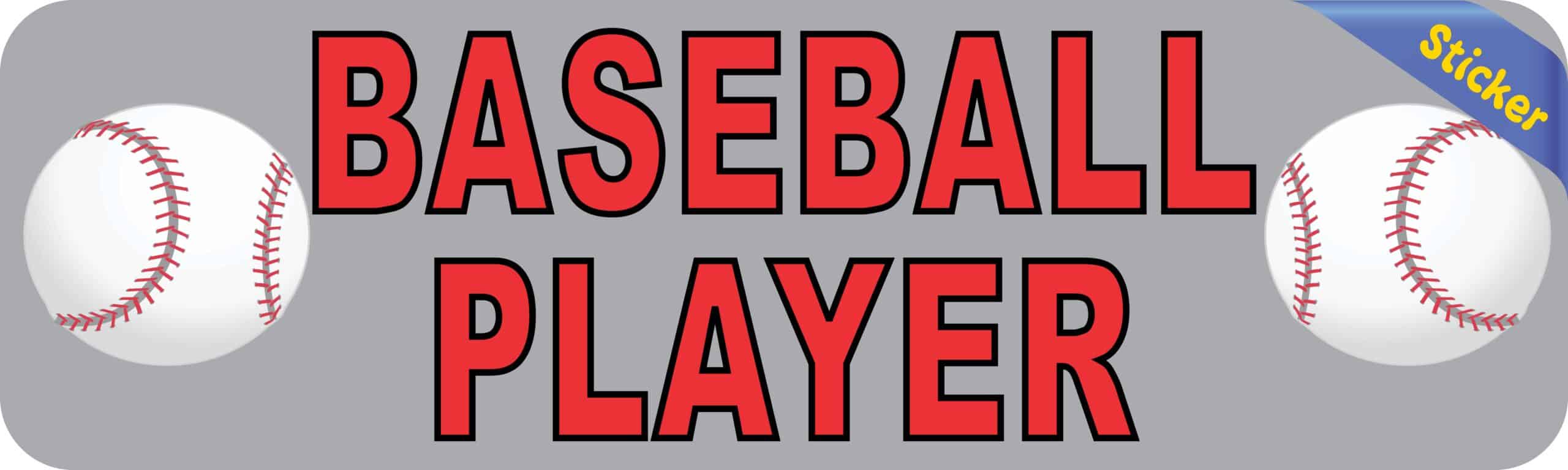 10in x 3in Baseball Player Bumper Sticker Window Decal Stickers Vinyl Car Decals