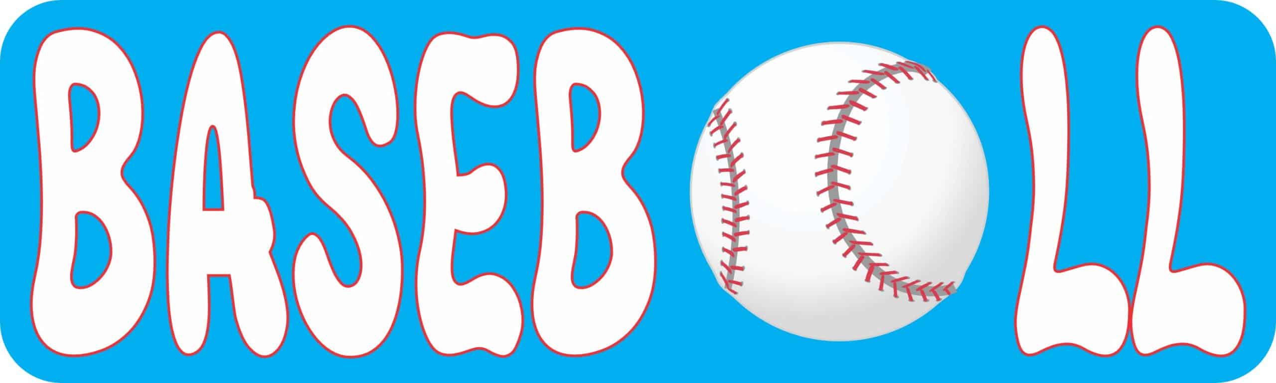 10in x 3in Baseball Vinyl Bumper magnet magnetic magnets Vinyl Car