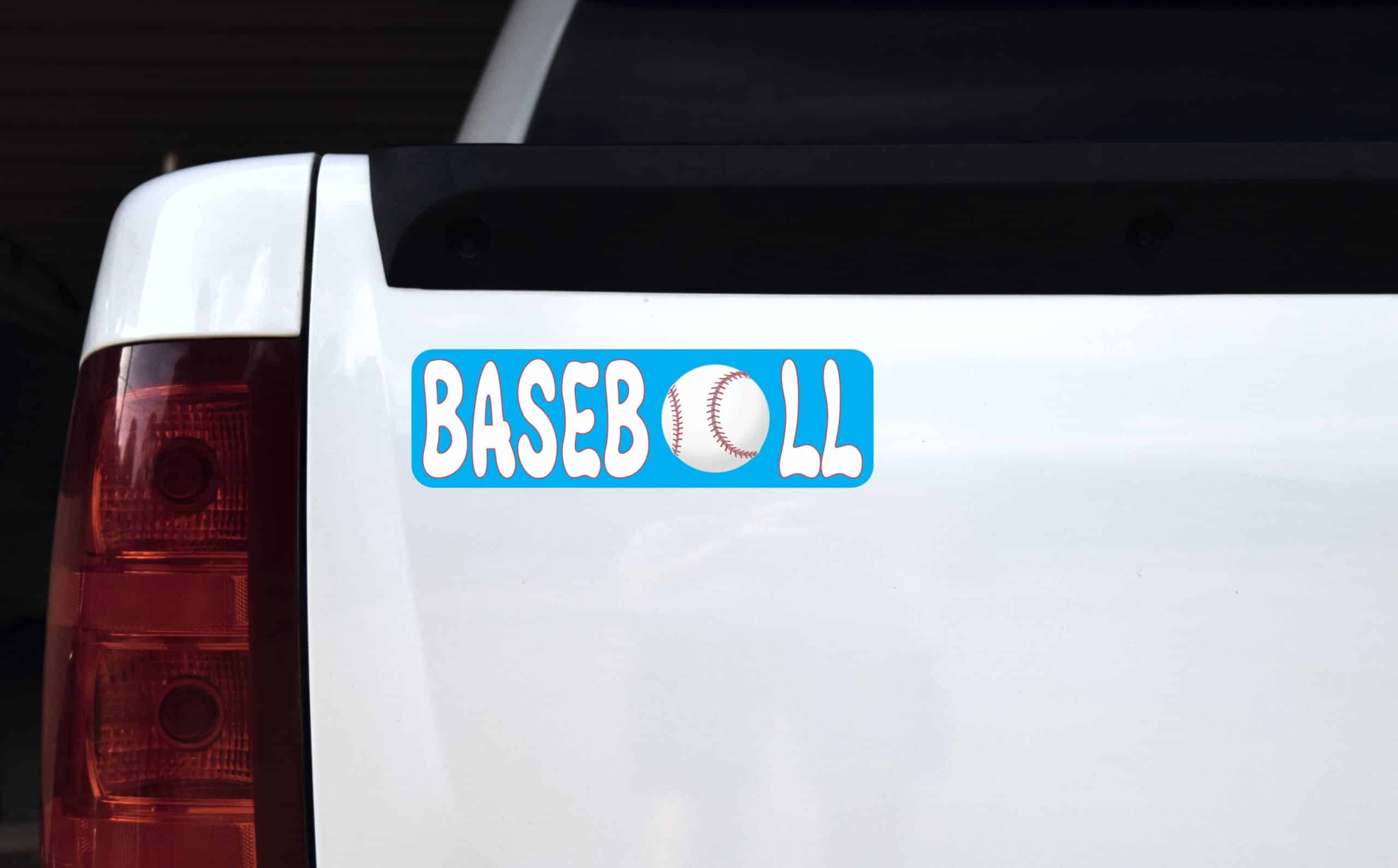 10in x 3in Baseball Vinyl Bumper magnet magnetic magnets Vinyl Car - Image 3