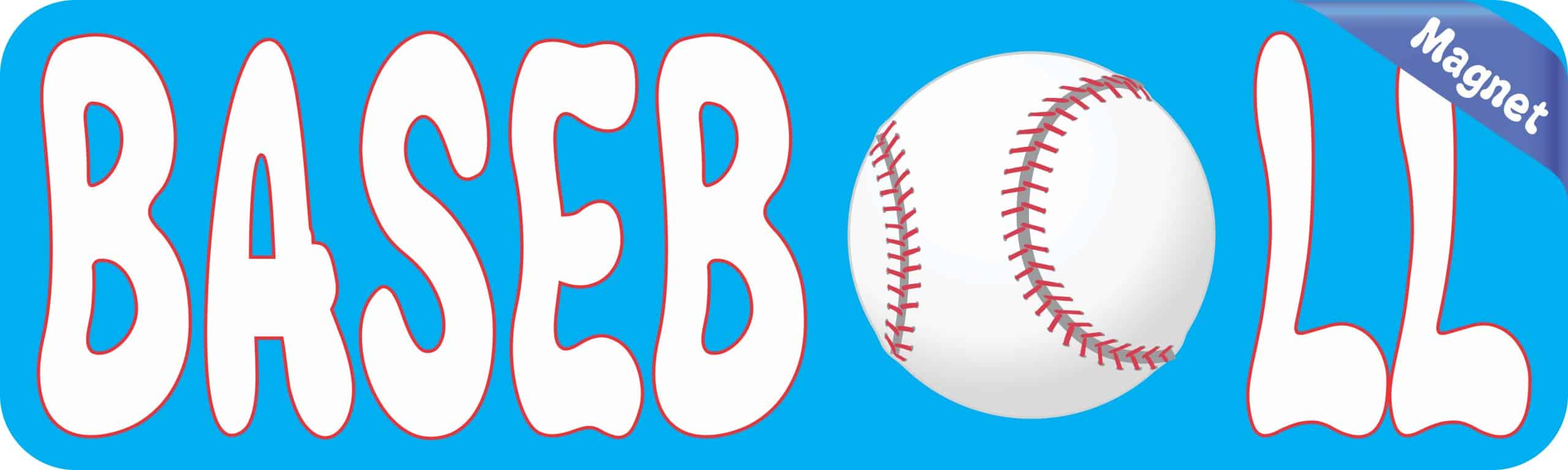10in x 3in Baseball Vinyl Bumper magnet magnetic magnets Vinyl Car - Image 2