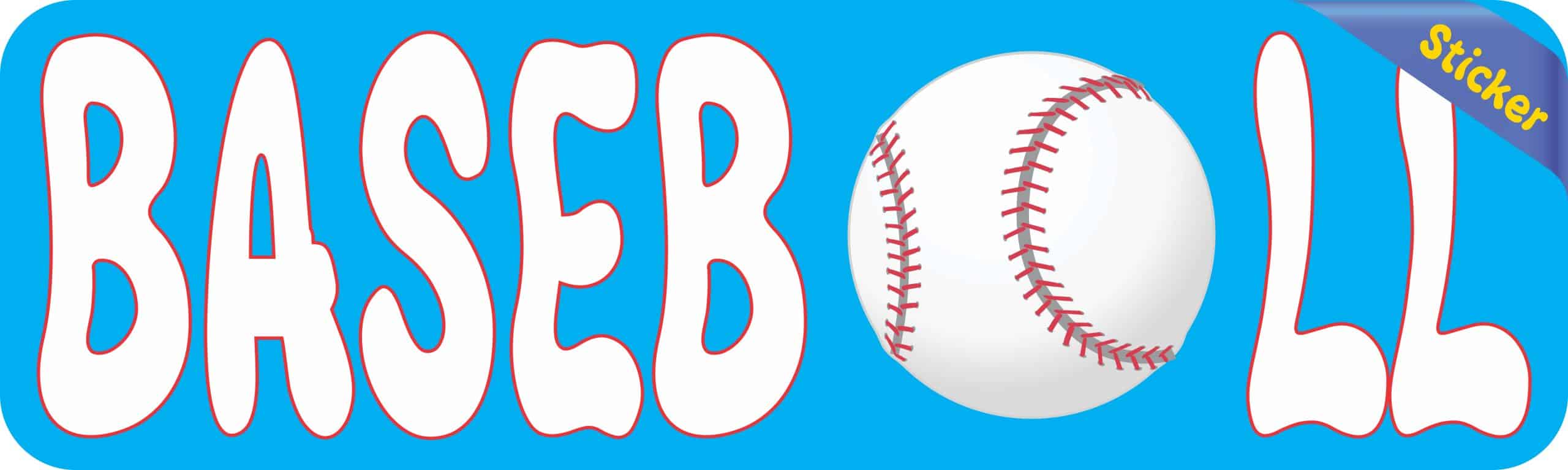 10in x 3in Baseball Vinyl Bumper Sticker Window Decal Stickers Vinyl Car Decals - Image 2