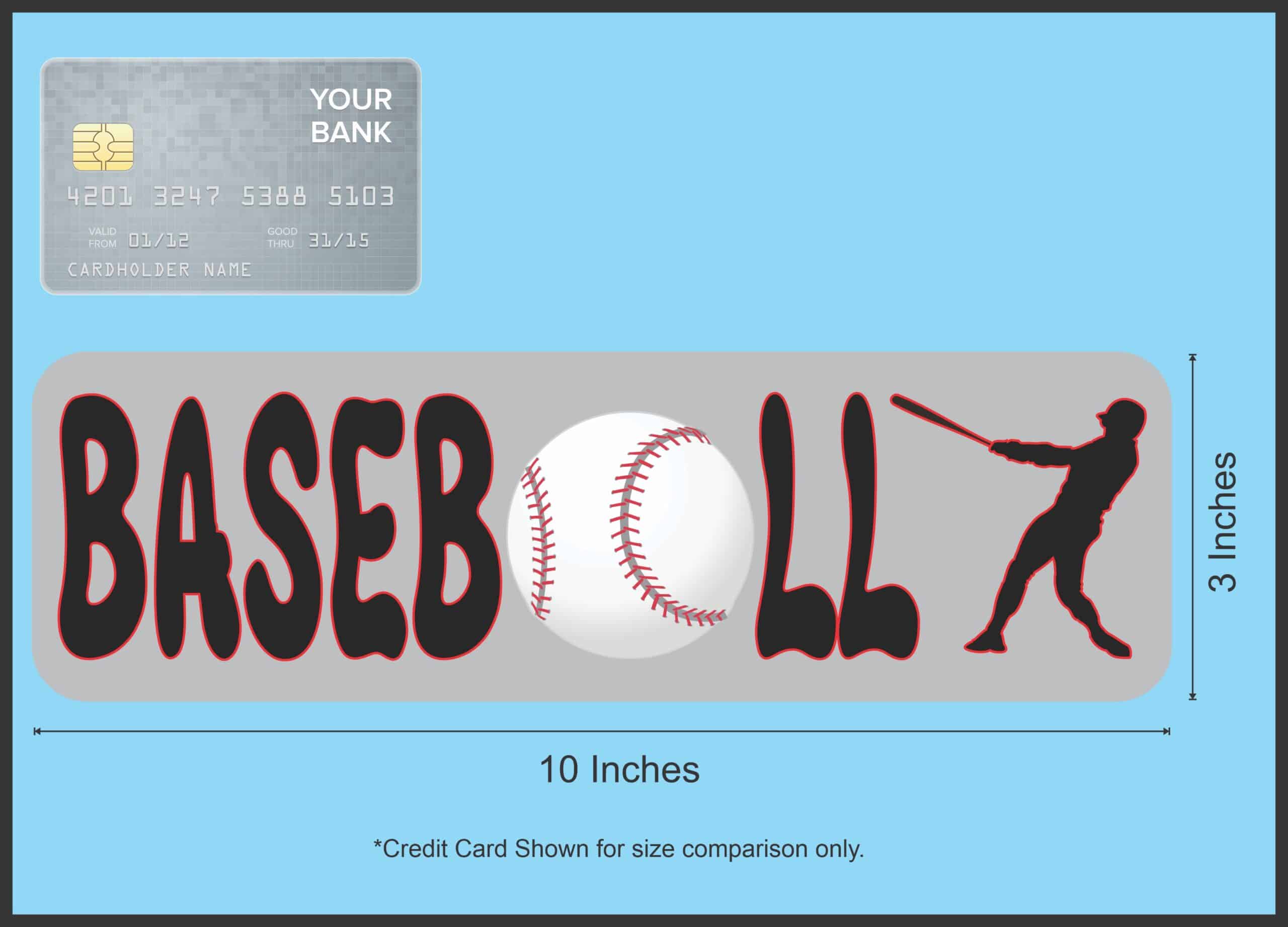 10in x 3in Baseball Vinyl Bumper Sticker W indow Decal Stickers Vinyl Car Decals
