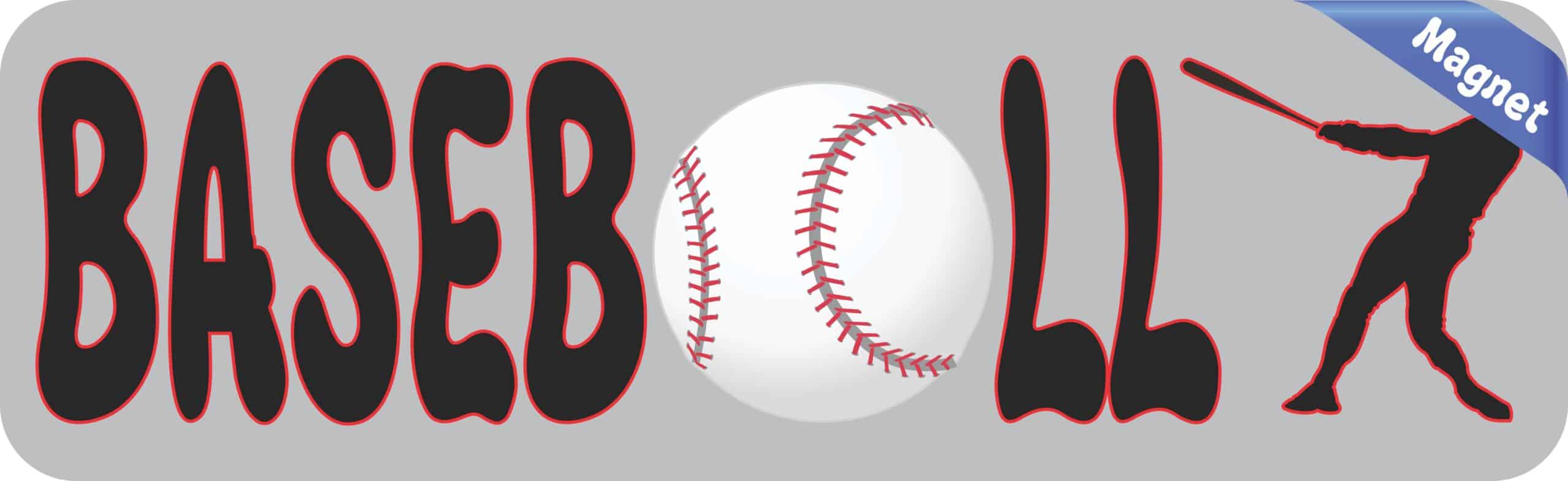 10in x 3in Baseball Vinyl Bumper magnet W indow magnets Vinyl Car