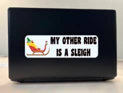 10in x 3in My Other Ride Sleigh Christmas Bumper Sticker Decal Window Stickers Decals