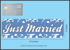 10in x 3in Just Married Wedding Vinyl Bumper magnet Car magnetic magnets