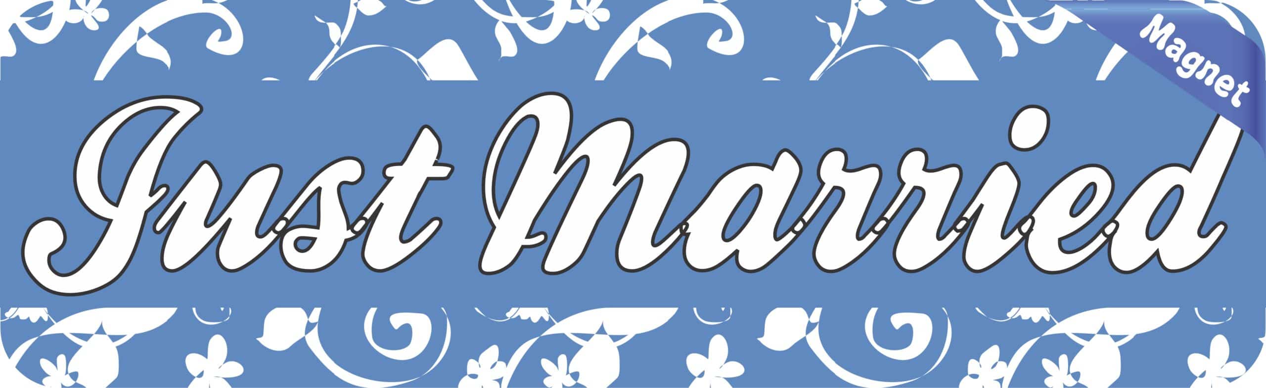 10in x 3in Just Married Wedding Vinyl Bumper magnet Car magnetic magnets