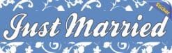 10in x 3in Just Married Wedding Vinyl Bumper Sticker Decal Car Window Stickers Decals