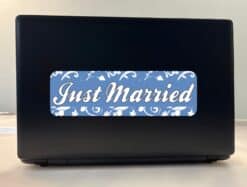 10in x 3in Just Married Wedding Vinyl Bumper Sticker Decal Car Window Stickers Decals