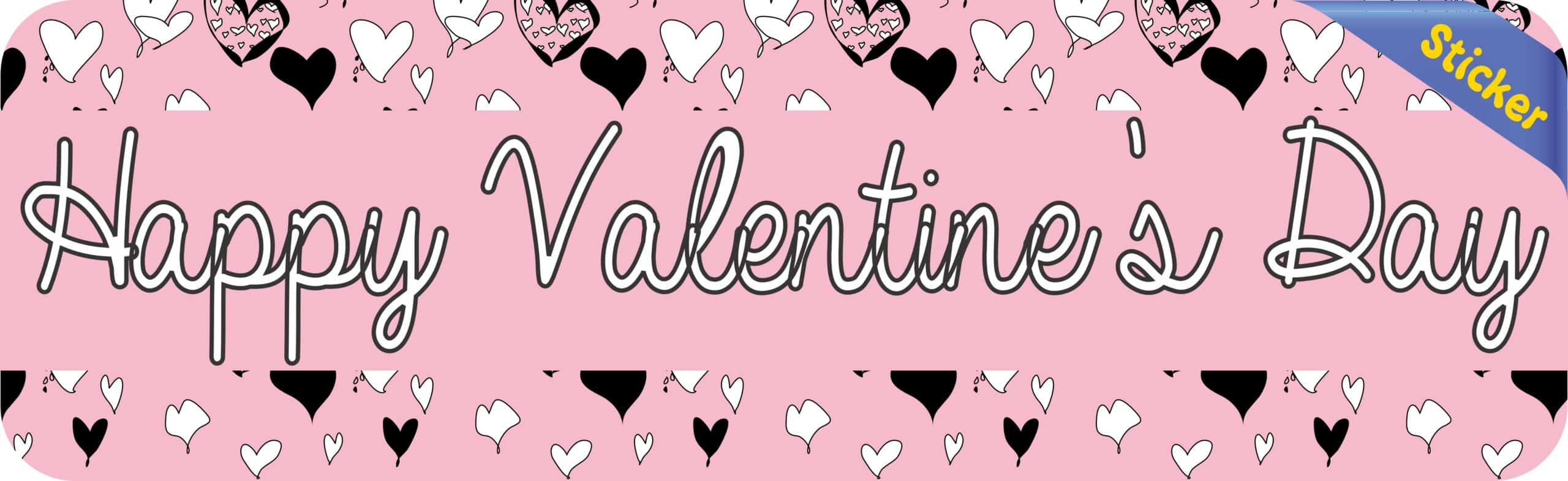 10in x 3in Happy Valentine's Day Vinyl Bumper Sticker Decal Car Window Stickers Decals